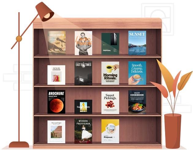 FlipHTML5 virtual bookshelf concept