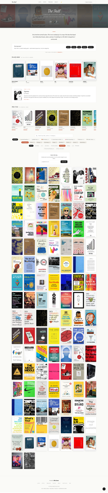 V1: The Visible Shelf as a virtual bookcase, March 2026