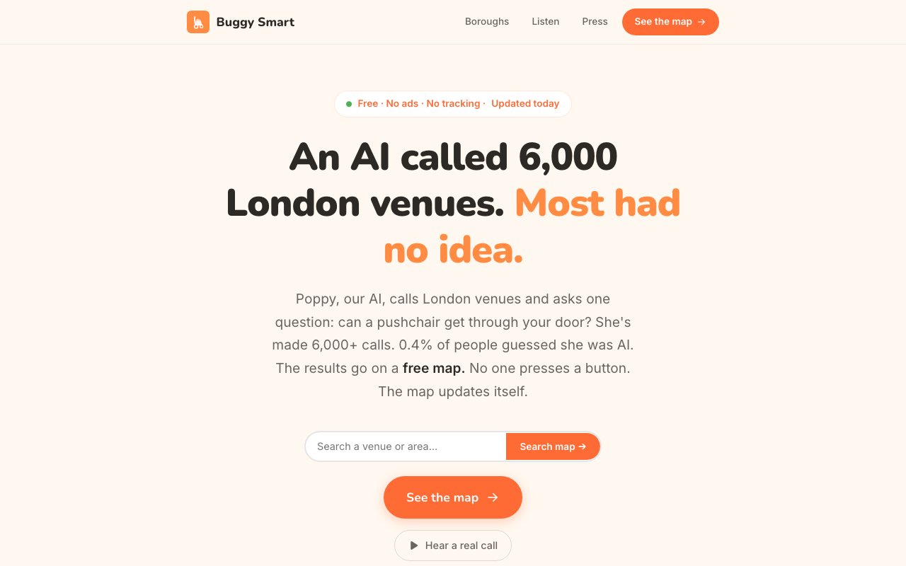Buggy Smart website screenshot