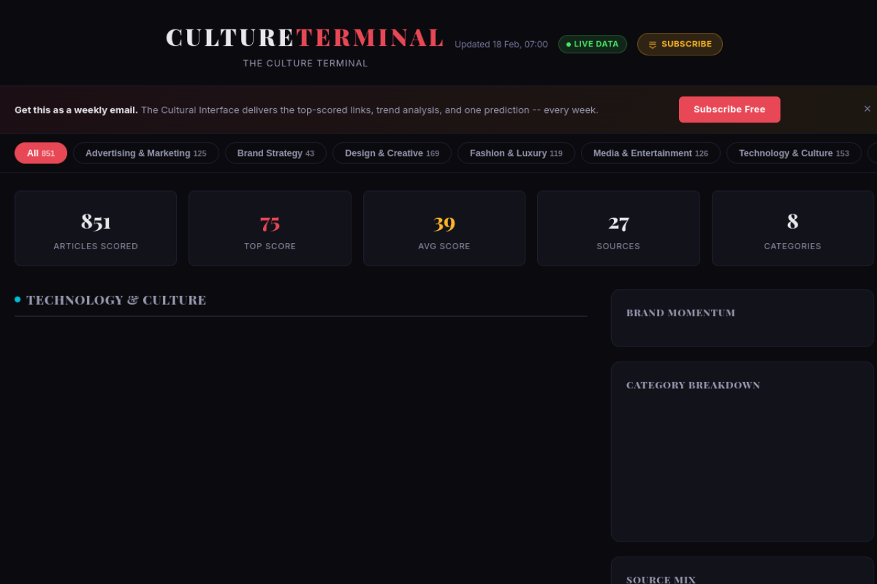 CultureTerminal website screenshot