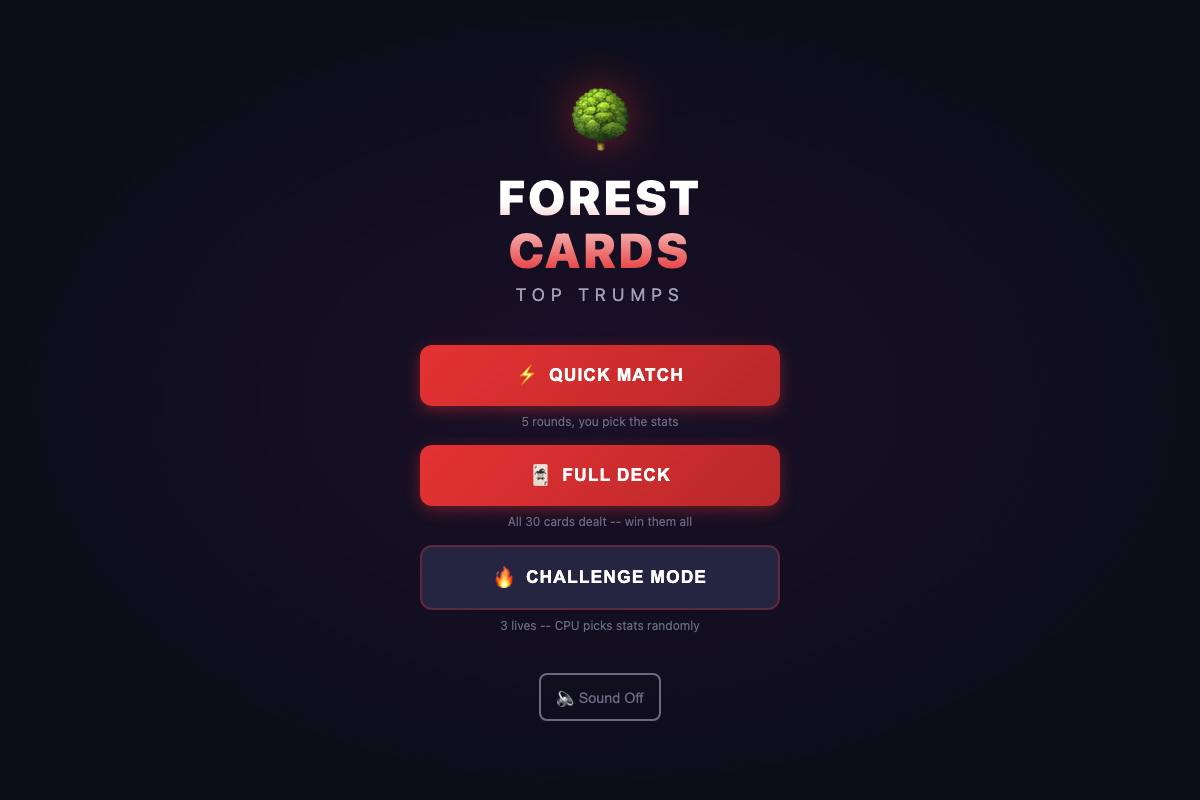 Forest Flash Cards website screenshot
