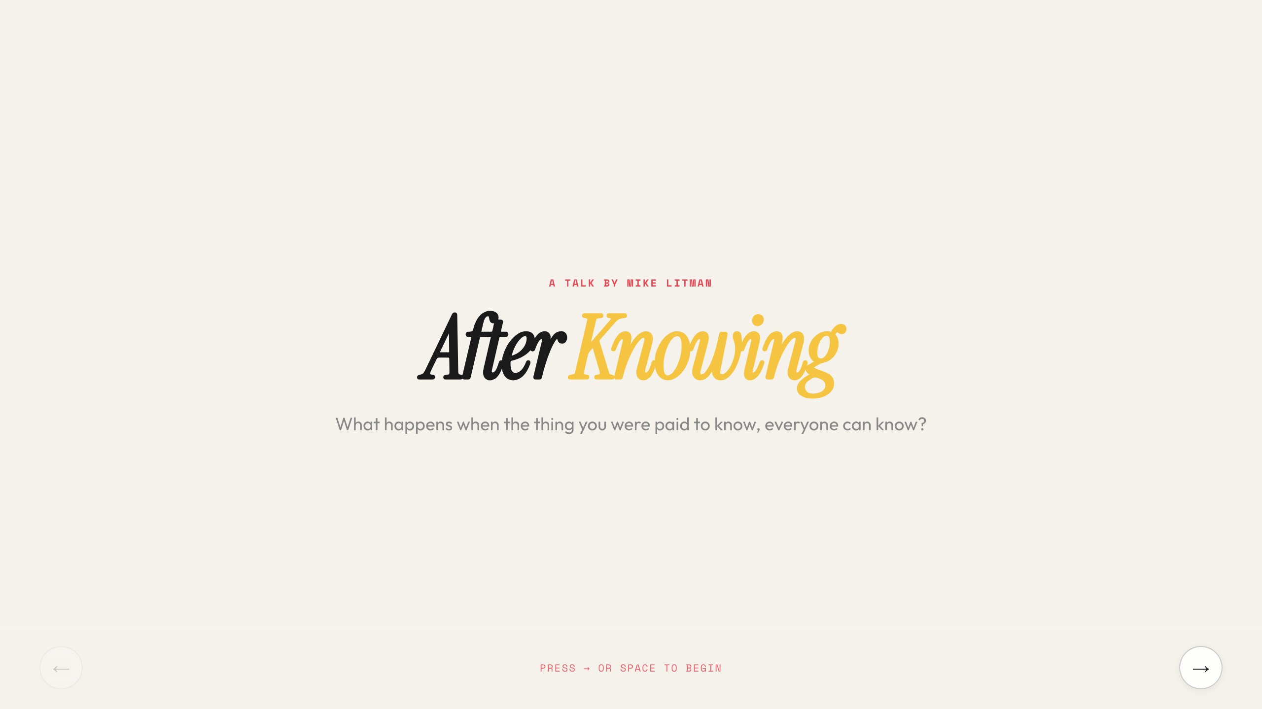 After Knowing