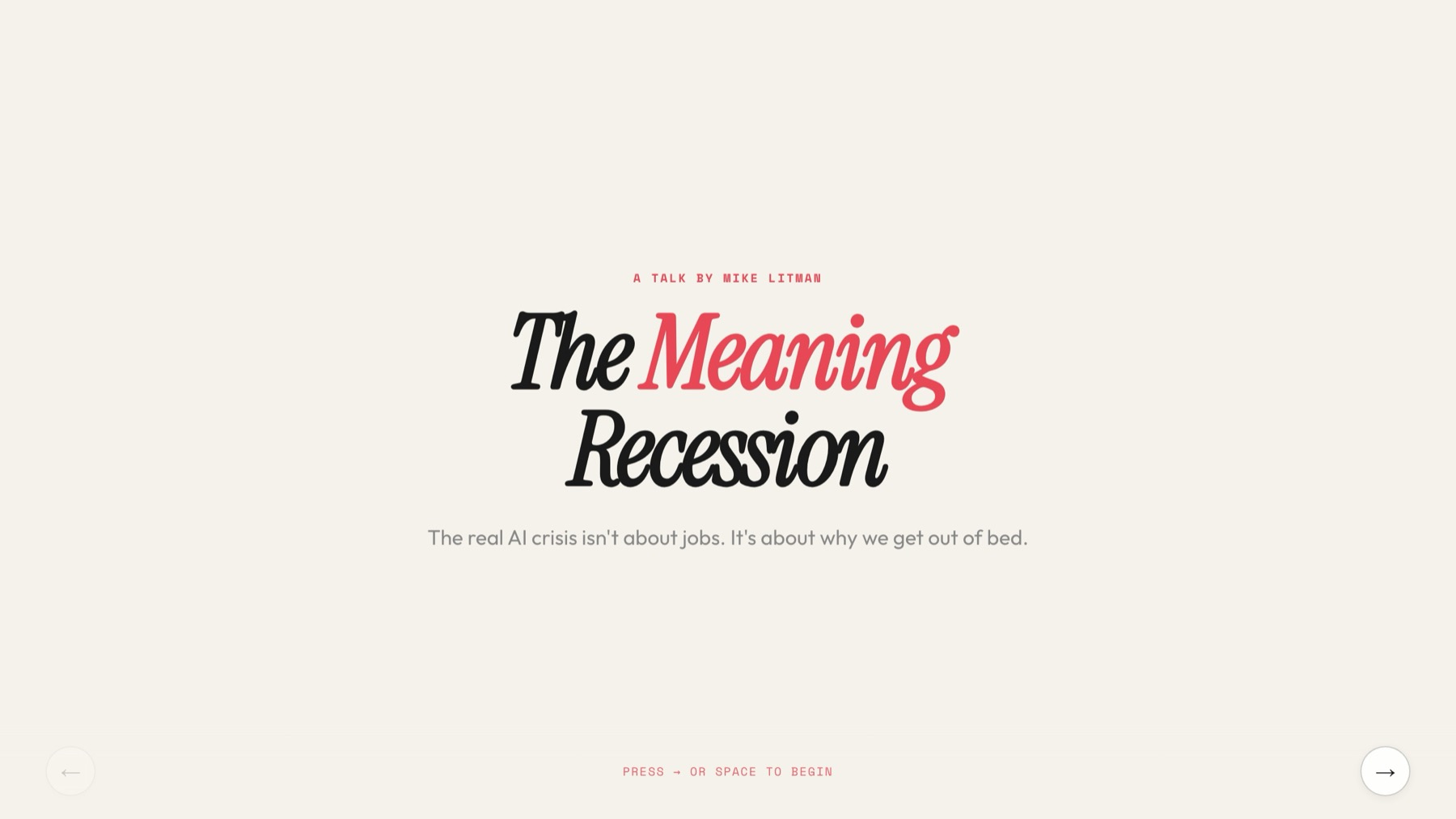 The Meaning Recession