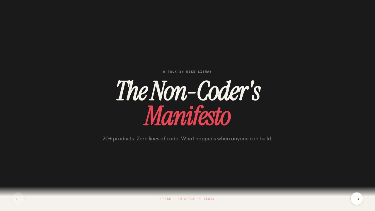 The Non-Coder's Manifesto