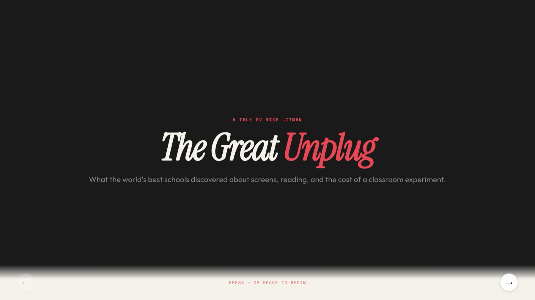 The Great Unplug