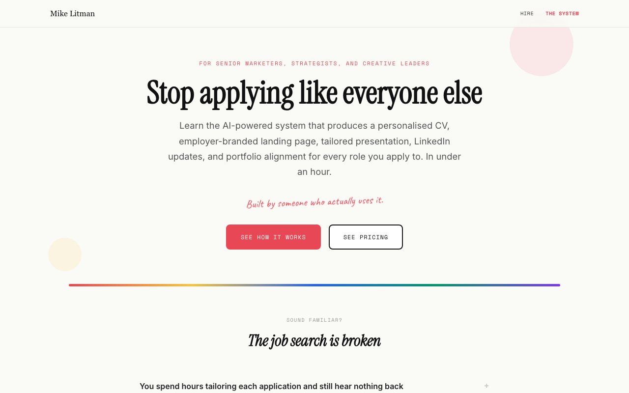 The System product page